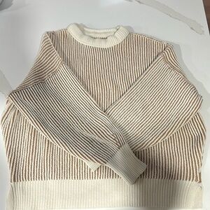 Aerie sweater | women’s medium | tan and white | worn one time